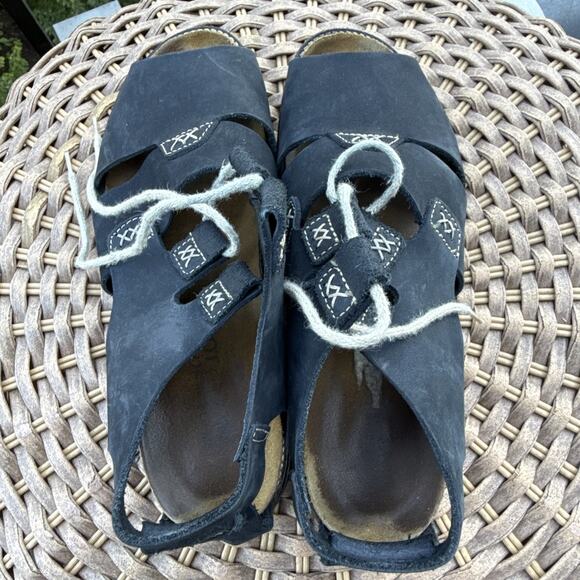 Naot Fisherman Style Black Leather Sandals Women's 39 or US 8 Comfort - Picture 8 of 16